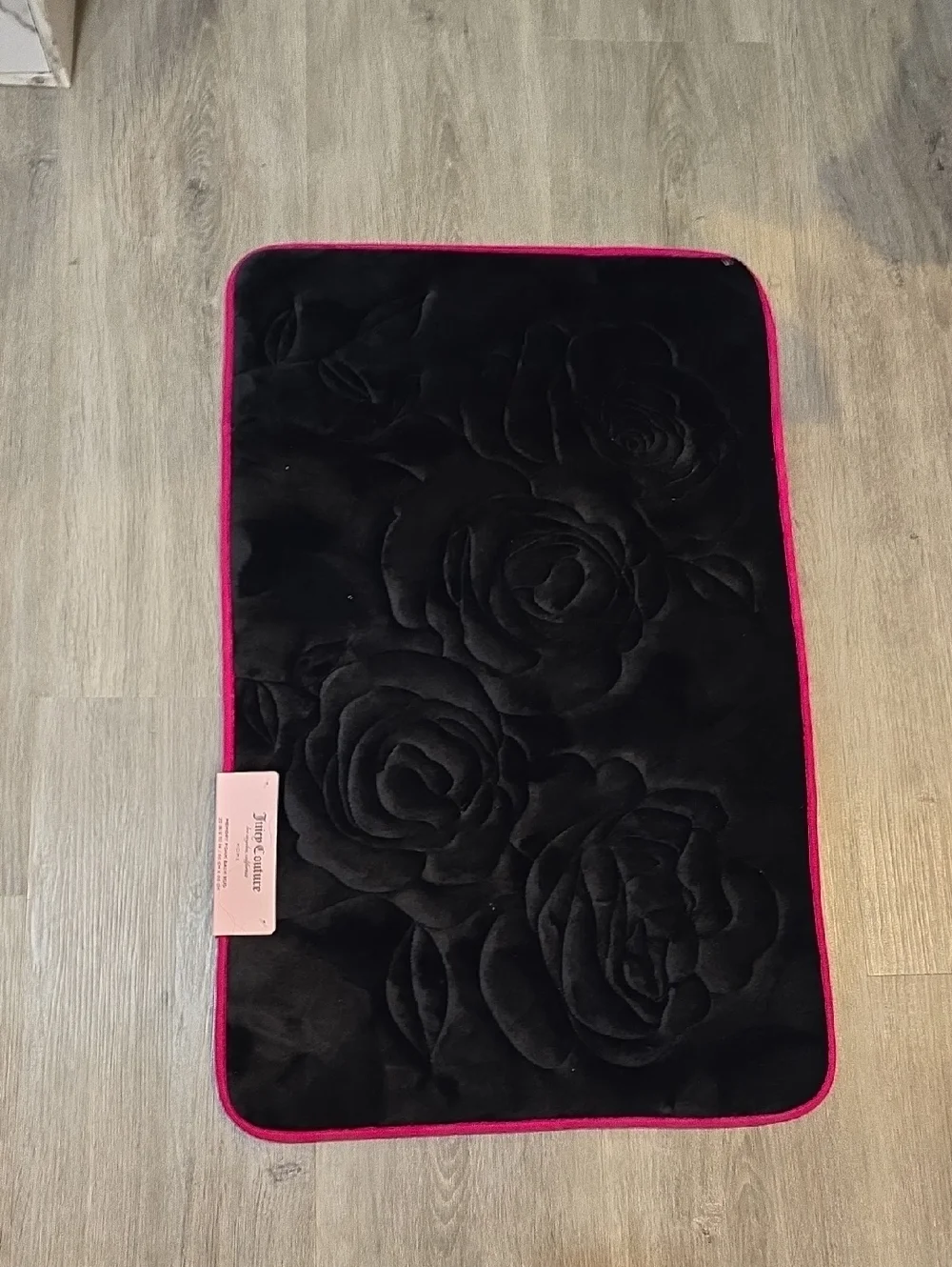 Juicy Couture Home Rose Embossed Memory Foam Bath Rug